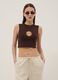 Brown stretch cotton regular-fit tank top with print_2
