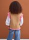 Brown cotton-blend V-neck gilet with contrast trim for girls_2