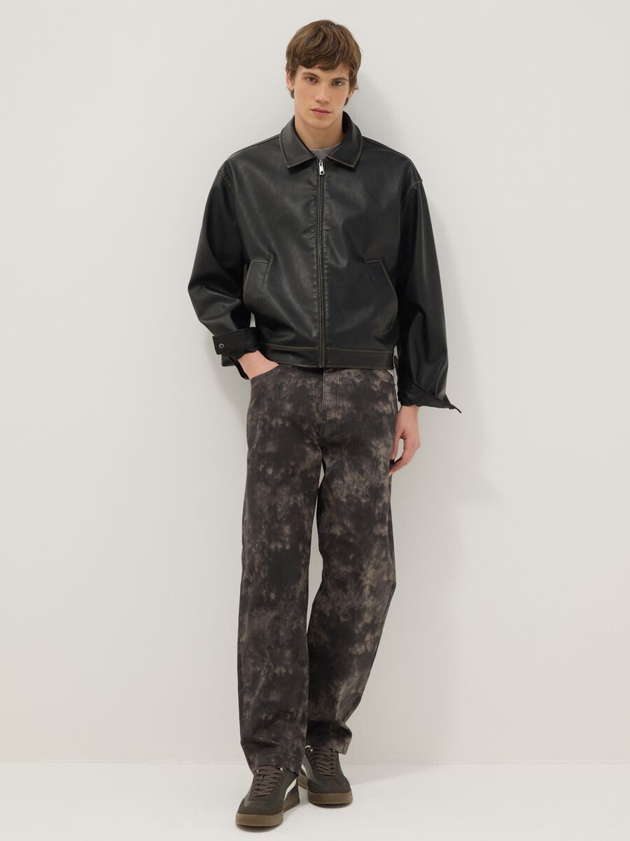 Multicolour tie dye pure cotton baggy trousers_0