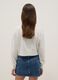 Girls' white crew neck sweatshirt in pure cotton regular fit_1