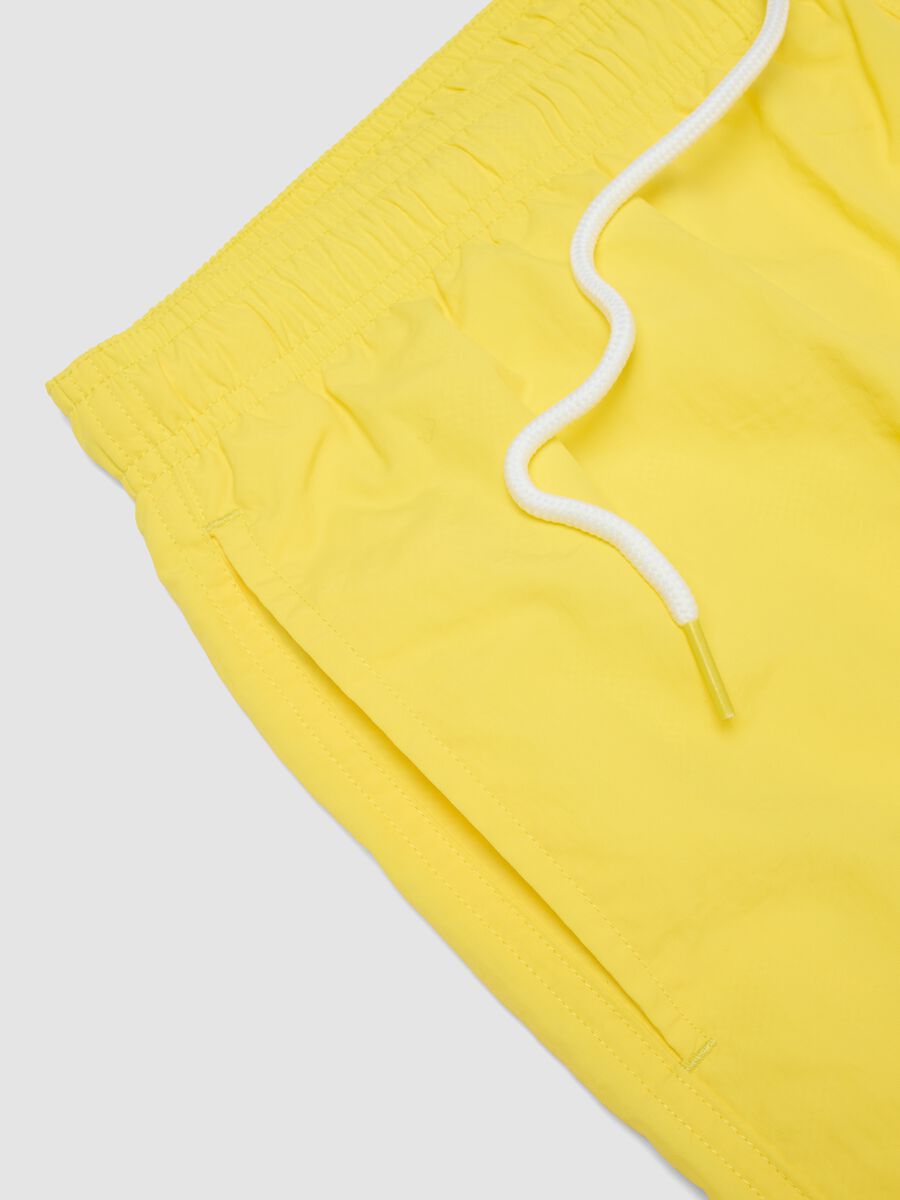 Yellow swim shorts with elasticated waistband_5