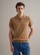 Regular fit brown polo shirt in cotton, linen and silk blend_2