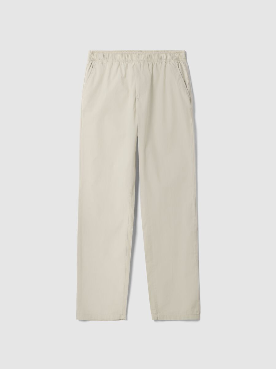 Beige chino trousers in pure cotton, regular fit_4