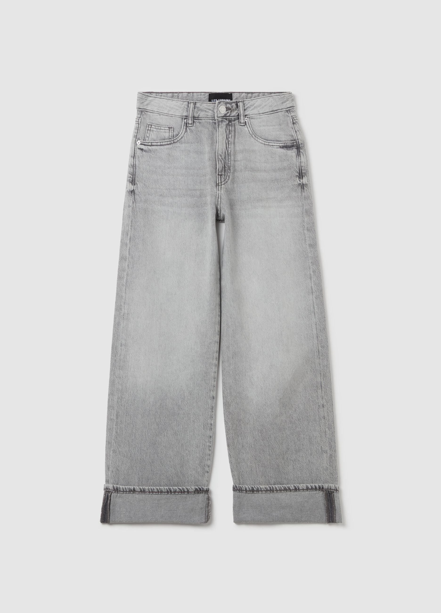 Wide-leg culotte jeans
