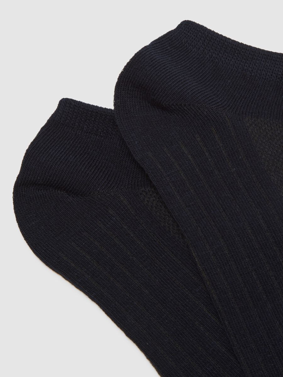 Tripack calze sportive alla caviglia in misto cotone blu regular fit_1