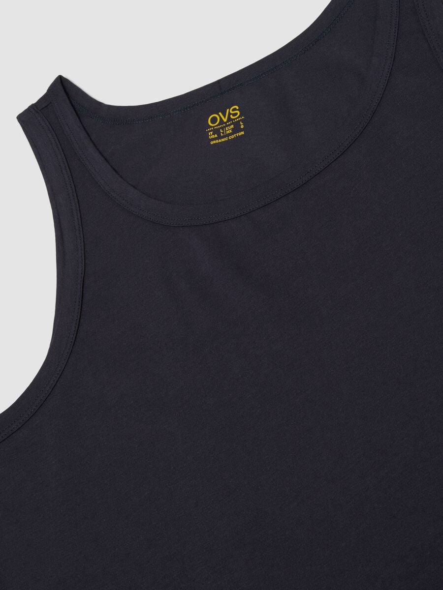 Blue regular-fit vest in pure organic cotton_2