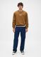Brown crew neck sweatshirt in cotton blend_2