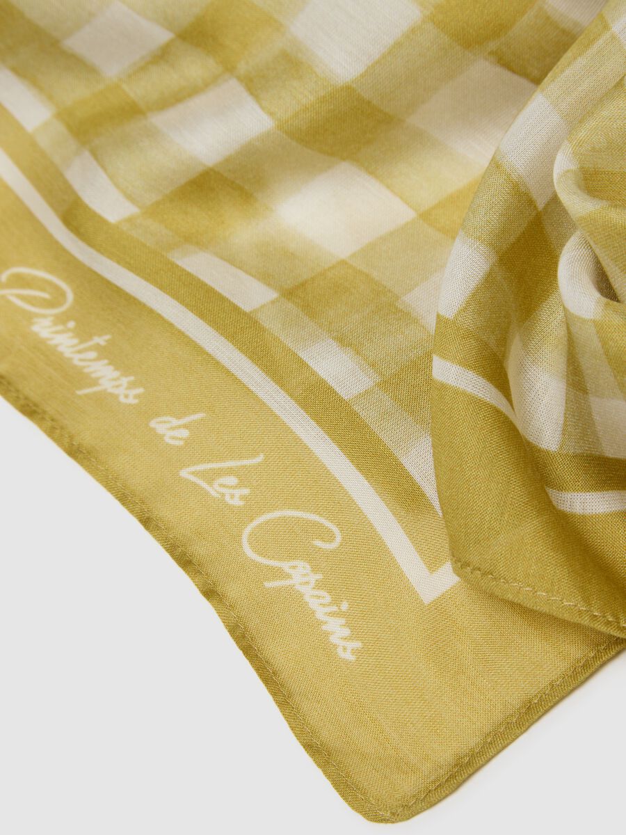 Multicolour Checked Modal and Silk Scarf_2