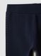 Blue stretch organic cotton leggings with rhinestones for baby girl_2