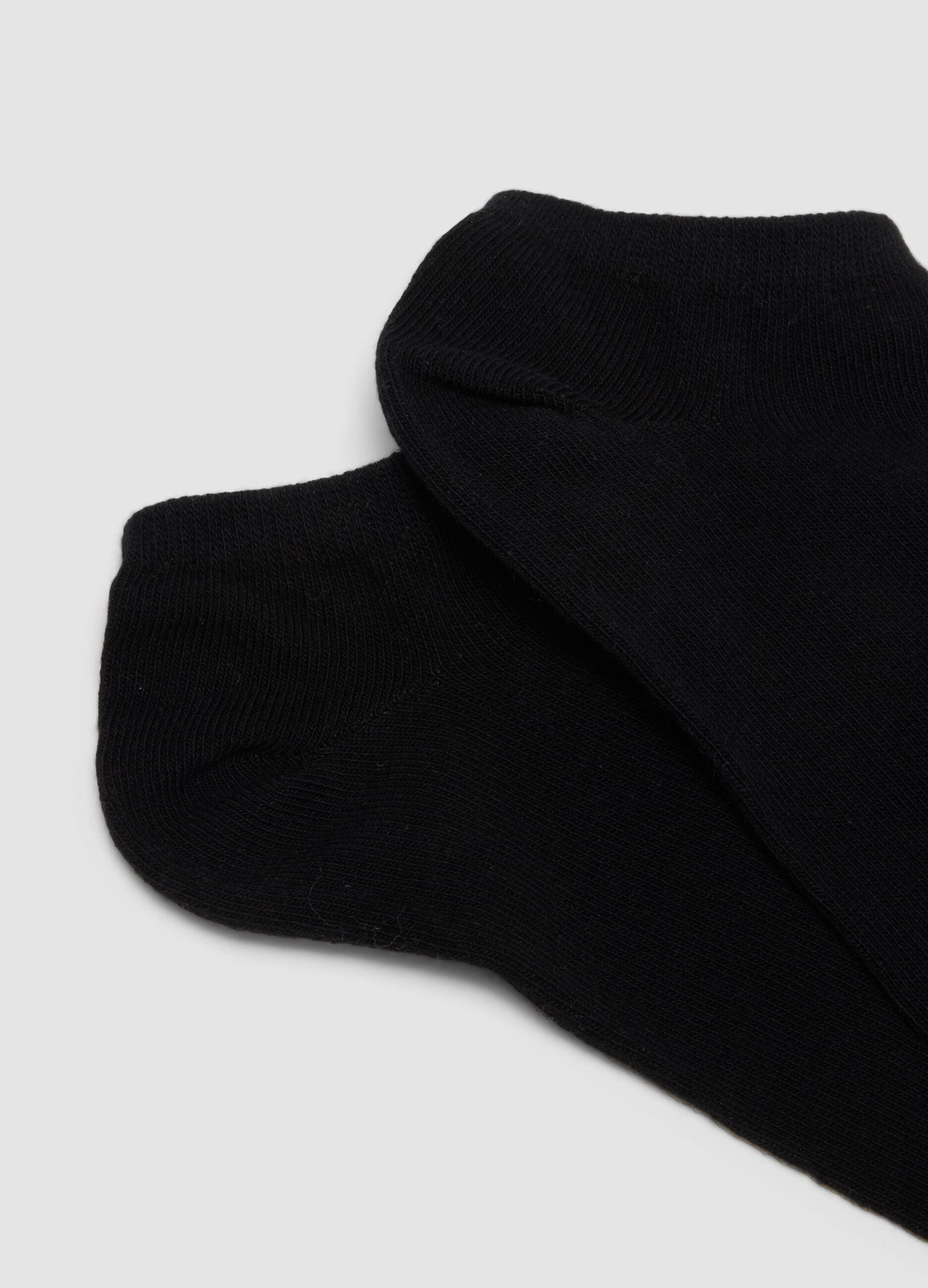 Tripack di calze alla caviglia nere in cotone organico elasticizzato