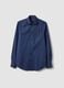 Blue slim-fit stretch cotton poplin shirt_4