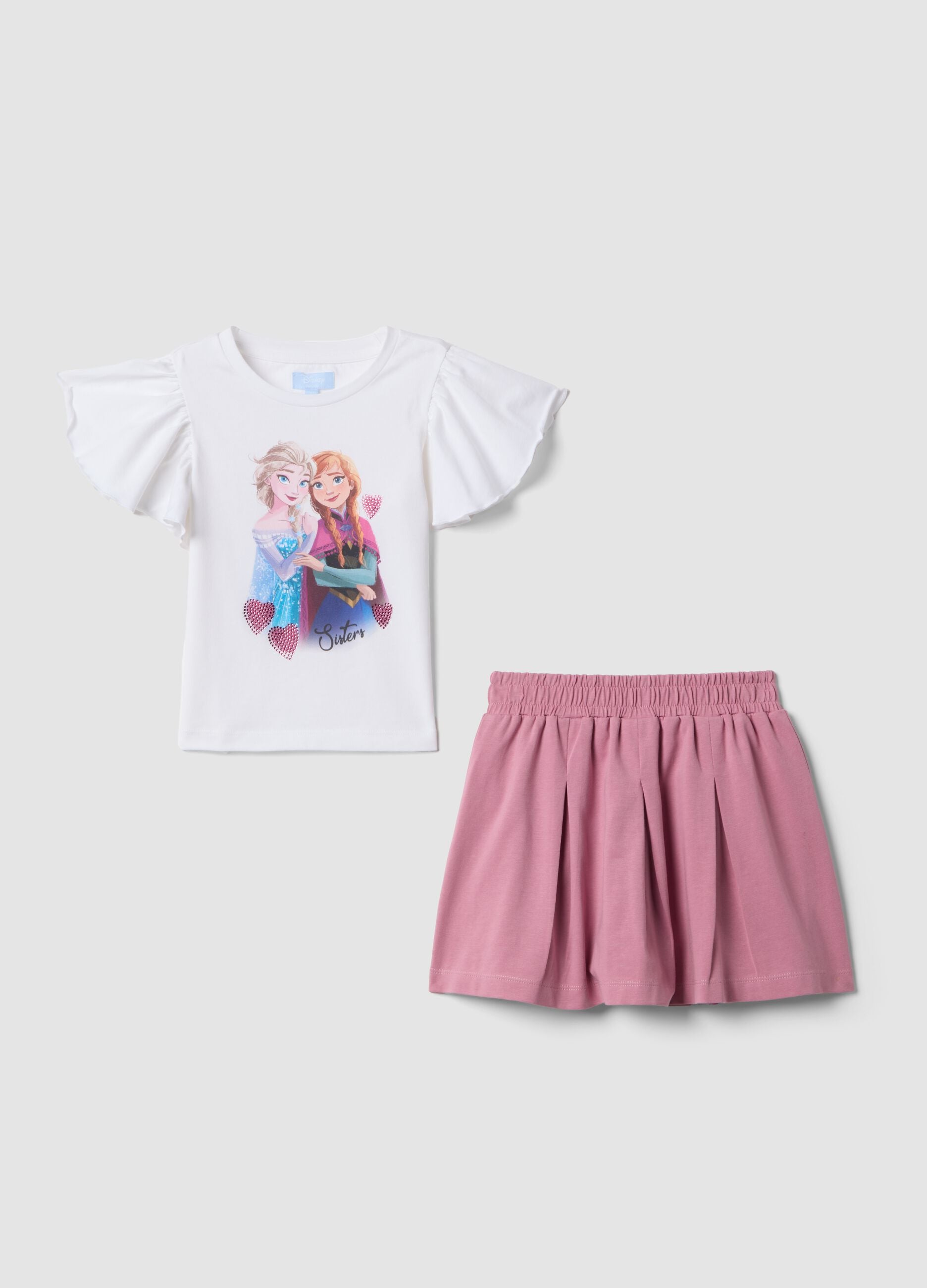 Multicolour stretch cotton girls&rsquo; set with Frozen print