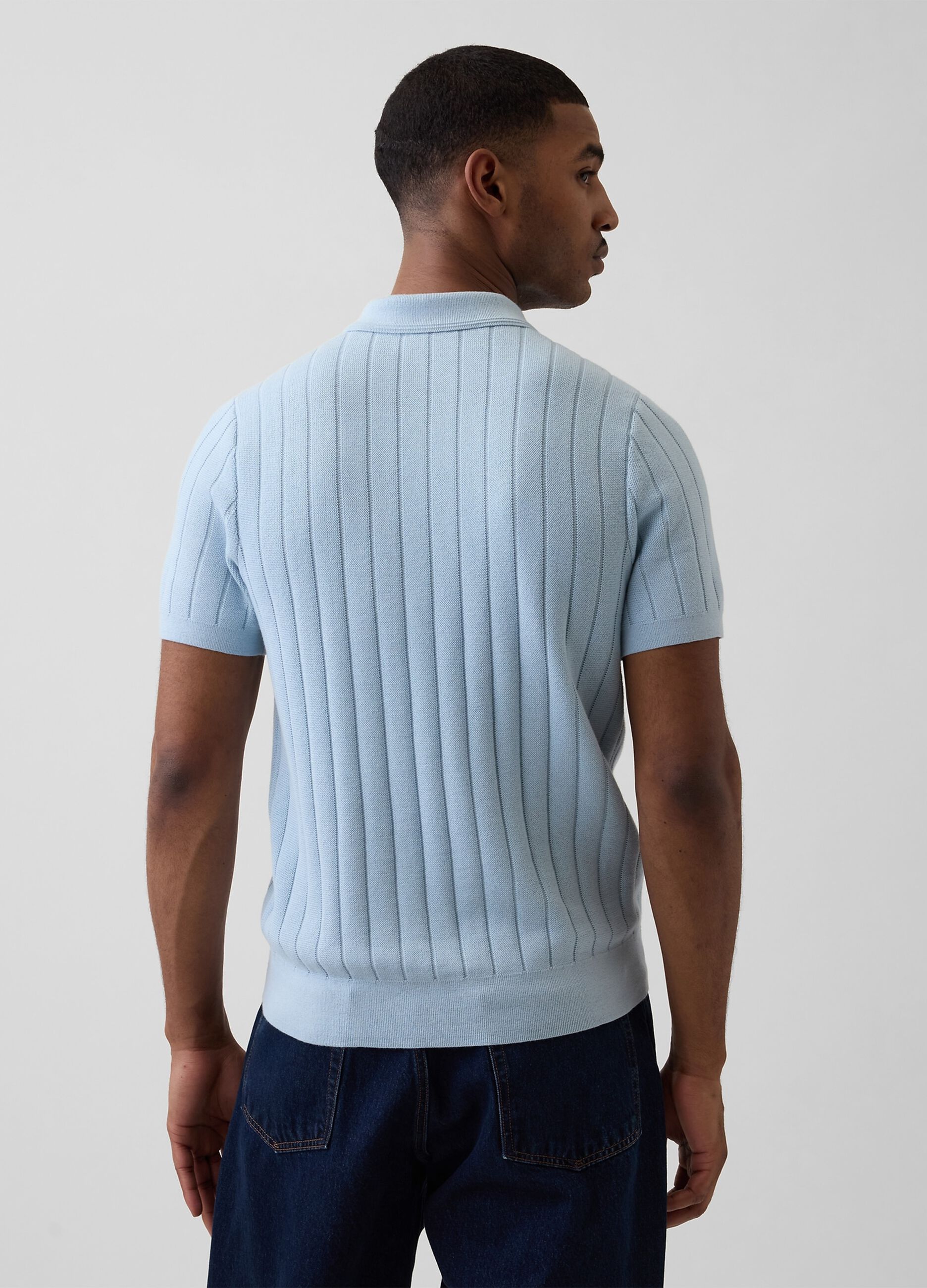 Pure cotton short-sleeve polo
