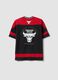 Black and red Chicago Bulls logo T-shirt for kids_4