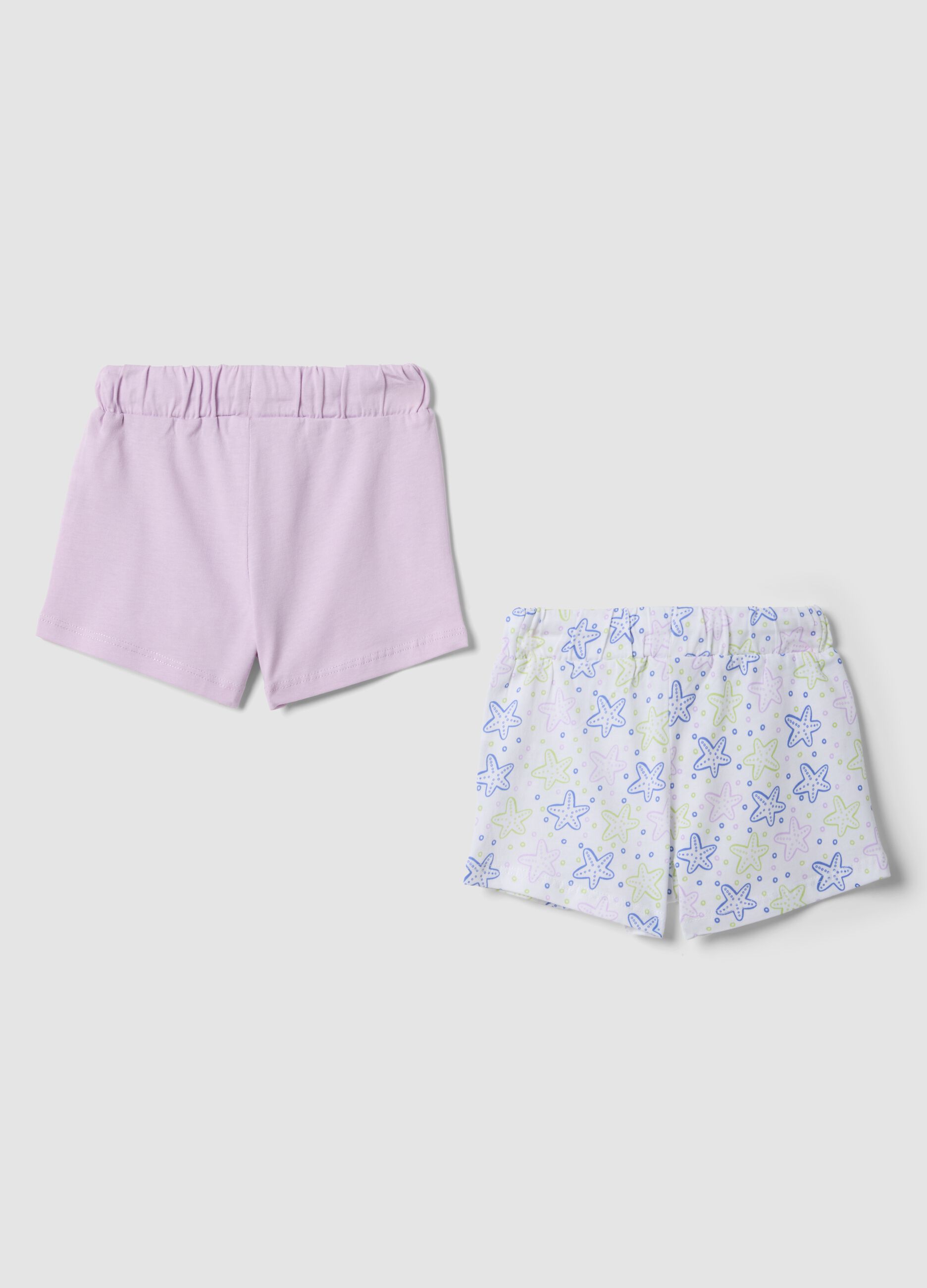 2-pack of purple pure cotton shorts