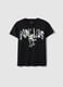 Boys' black pure cotton T-shirt regular fit with print_3
