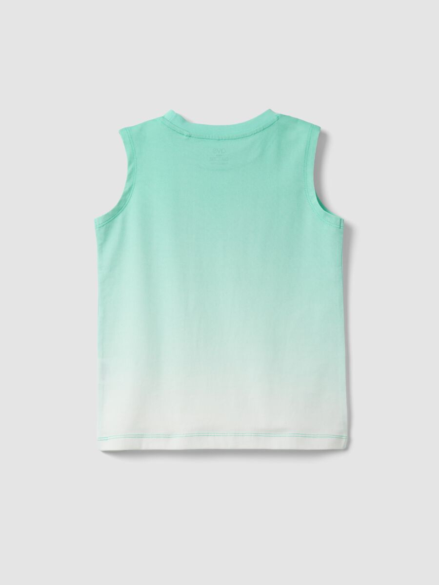 Green ombr&eacute; pure cotton vest top_1