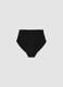 Black high-waisted Brazilian briefs in stretch fabric with a shaping effect_0