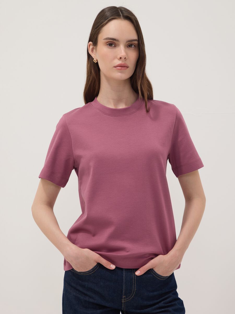 Pink relaxed-fit pure cotton short-sleeve T-shirt_1