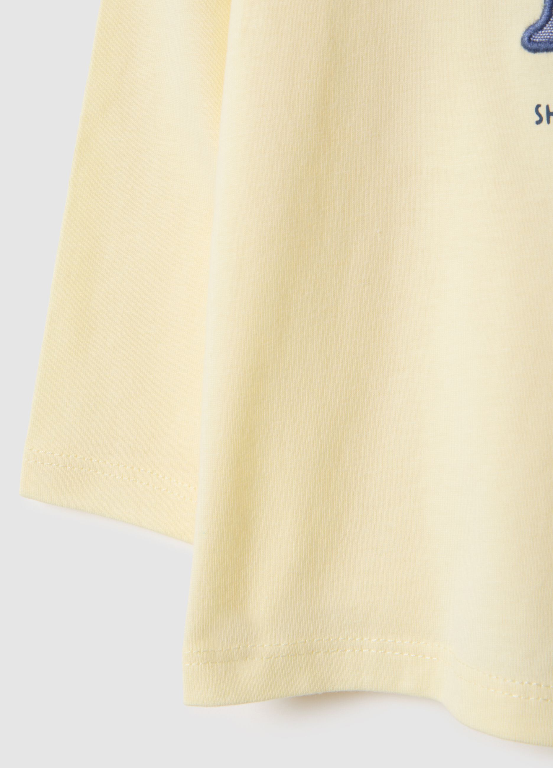 Yellow pure cotton toddler T-shirt, regular fit with print