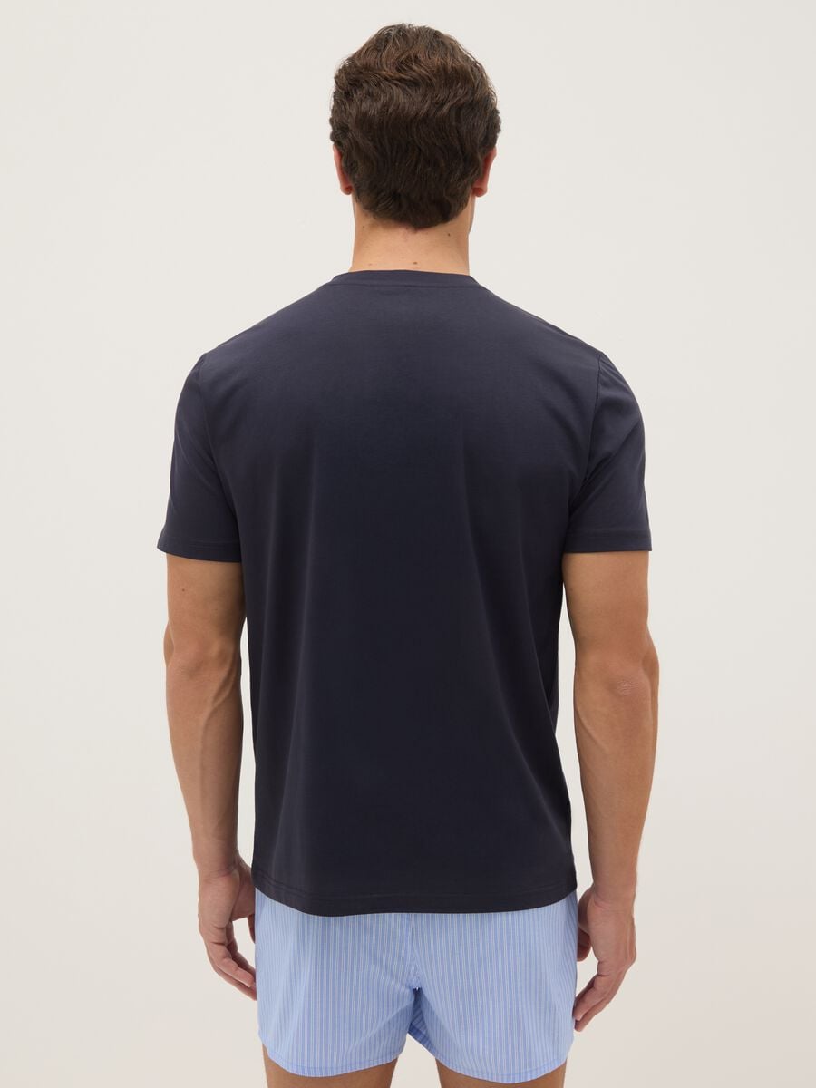 Blue pure cotton T-shirt regular fit_2
