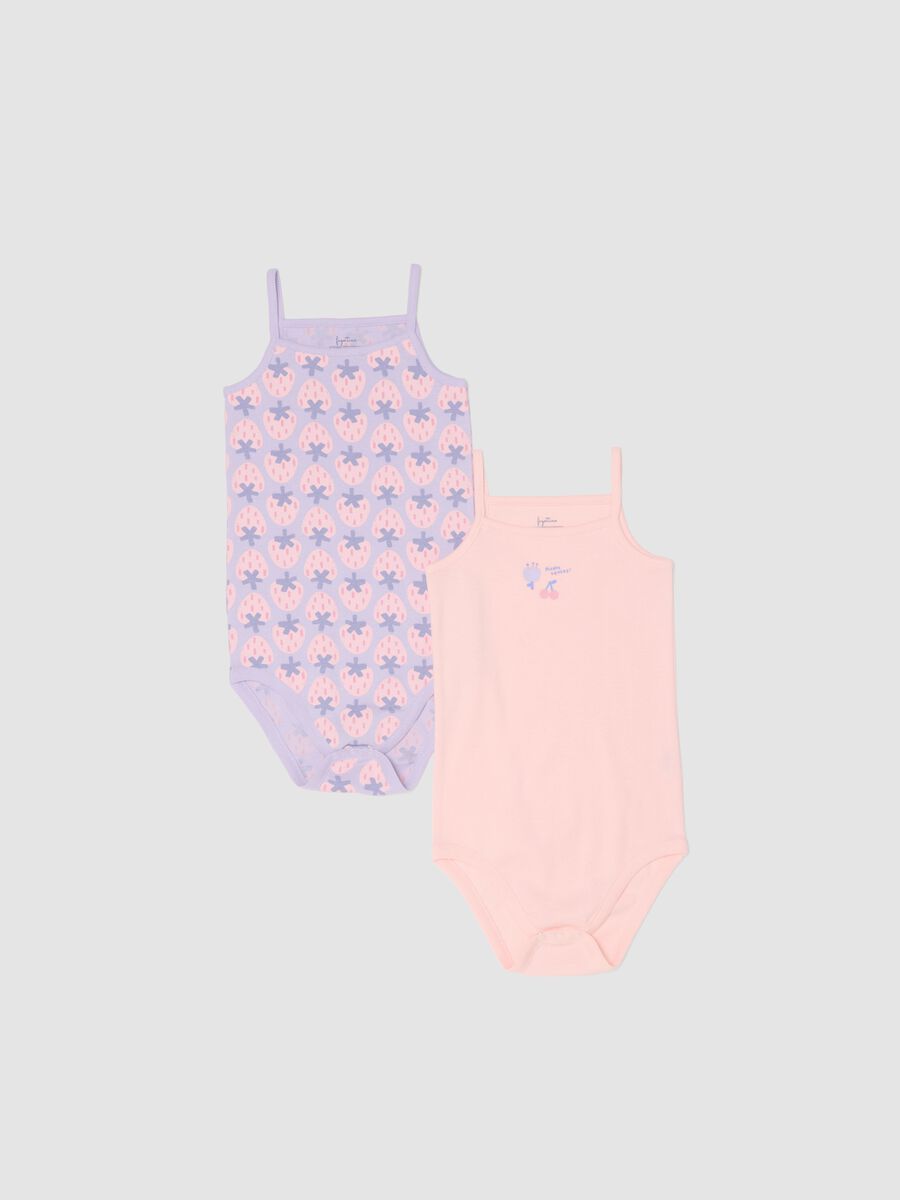 2-pack pink organic cotton baby bodysuits with thin straps_0
