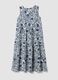 Blue pure viscose dress with floral print, regular fit_4