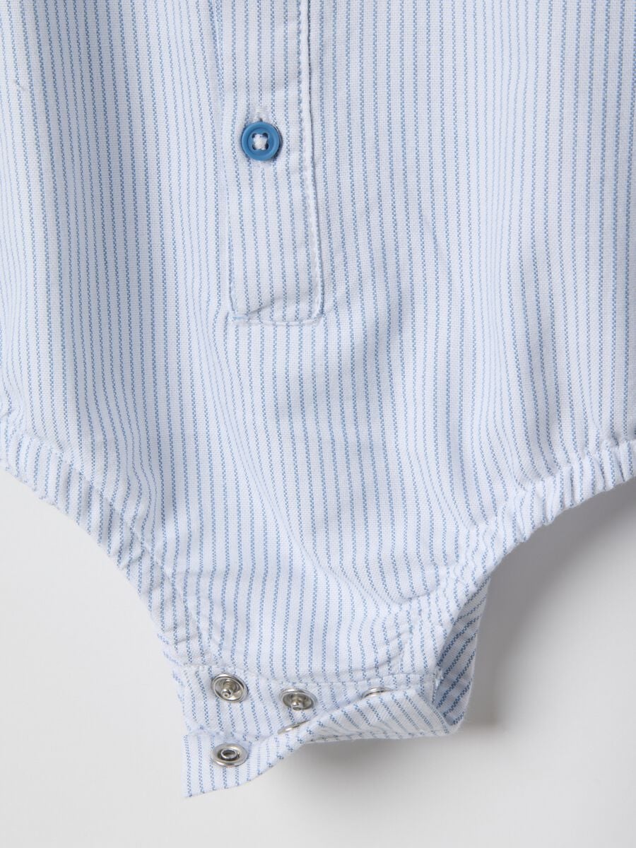 Baby blue cotton striped bodysuit regular fit_3