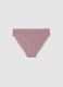 Regular fit pink stretch cotton briefs with lace_4