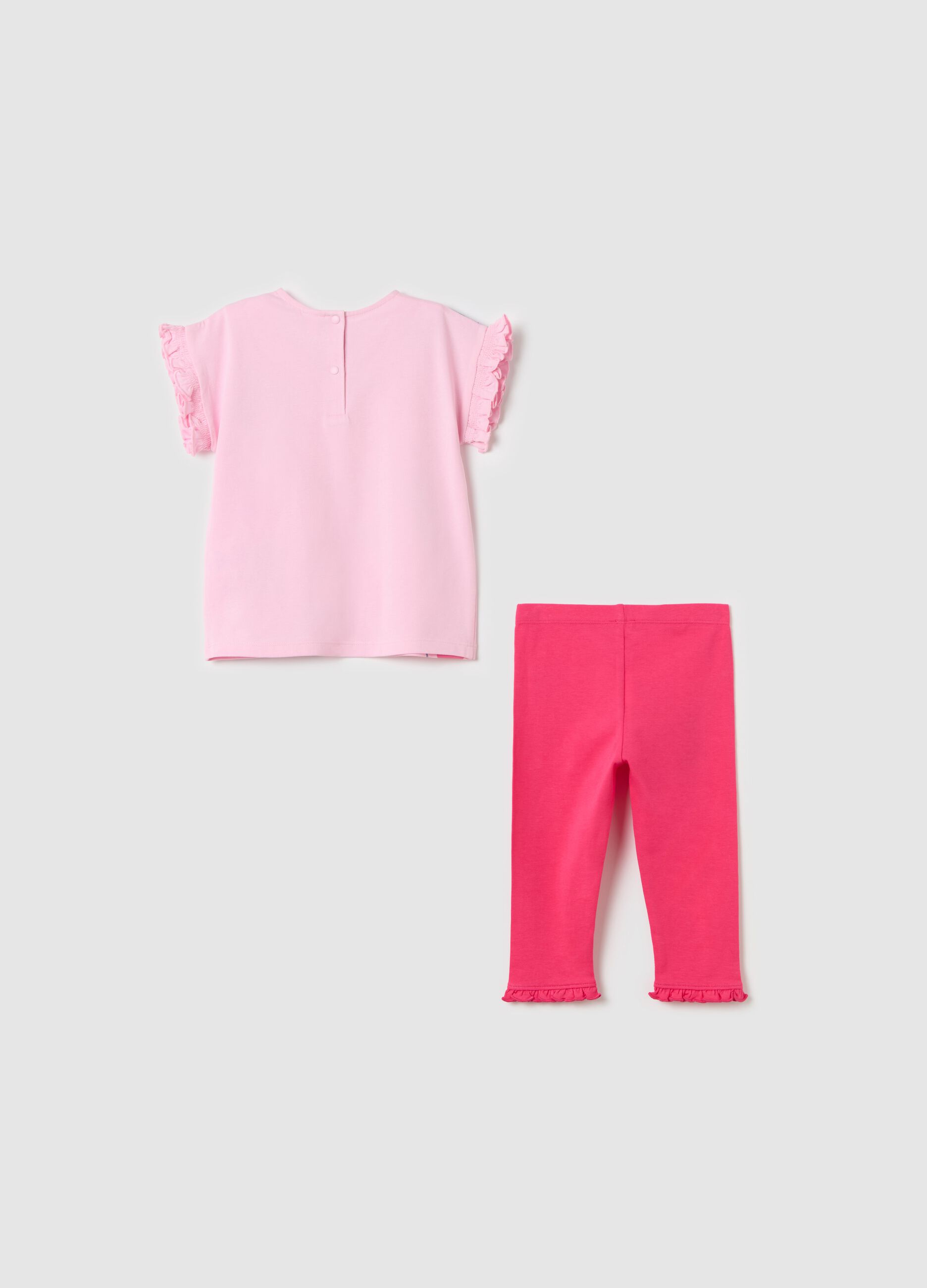 Jogging set with frills and Minnie Mouse print