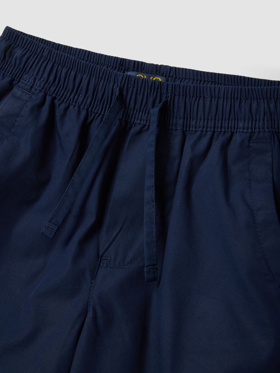Children's blue pure cotton shorts, regular fit_2
