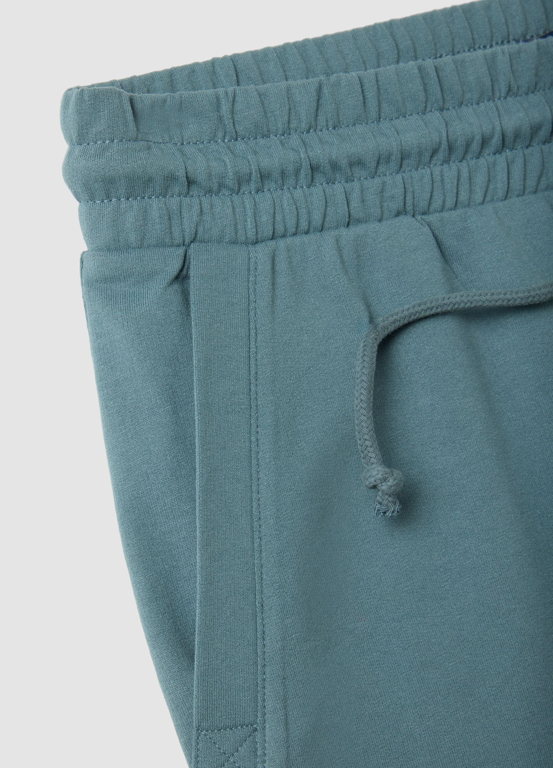 Regular Fit Light Blue Cotton Blend Bermuda Shorts