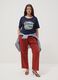 Blue pure cotton T-shirt regular fit with print_1