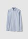 Multicolour striped slim fit shirt with French collar_4