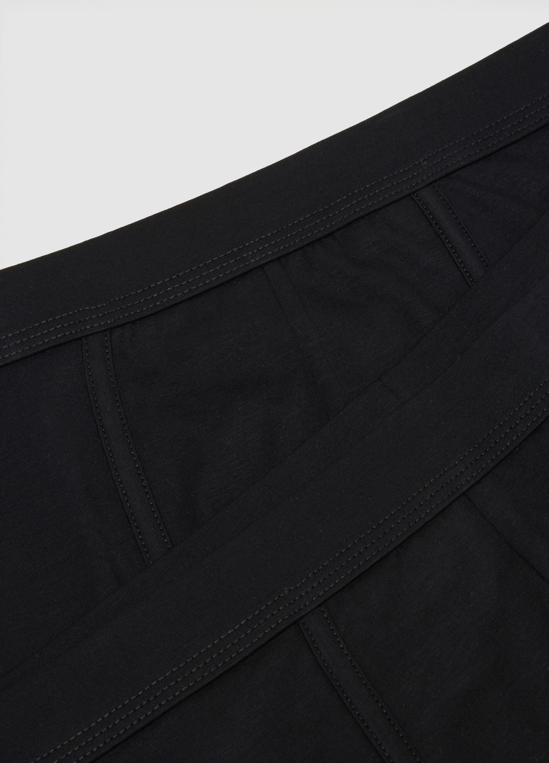 Two-pack regular fit stretch cotton black boxers