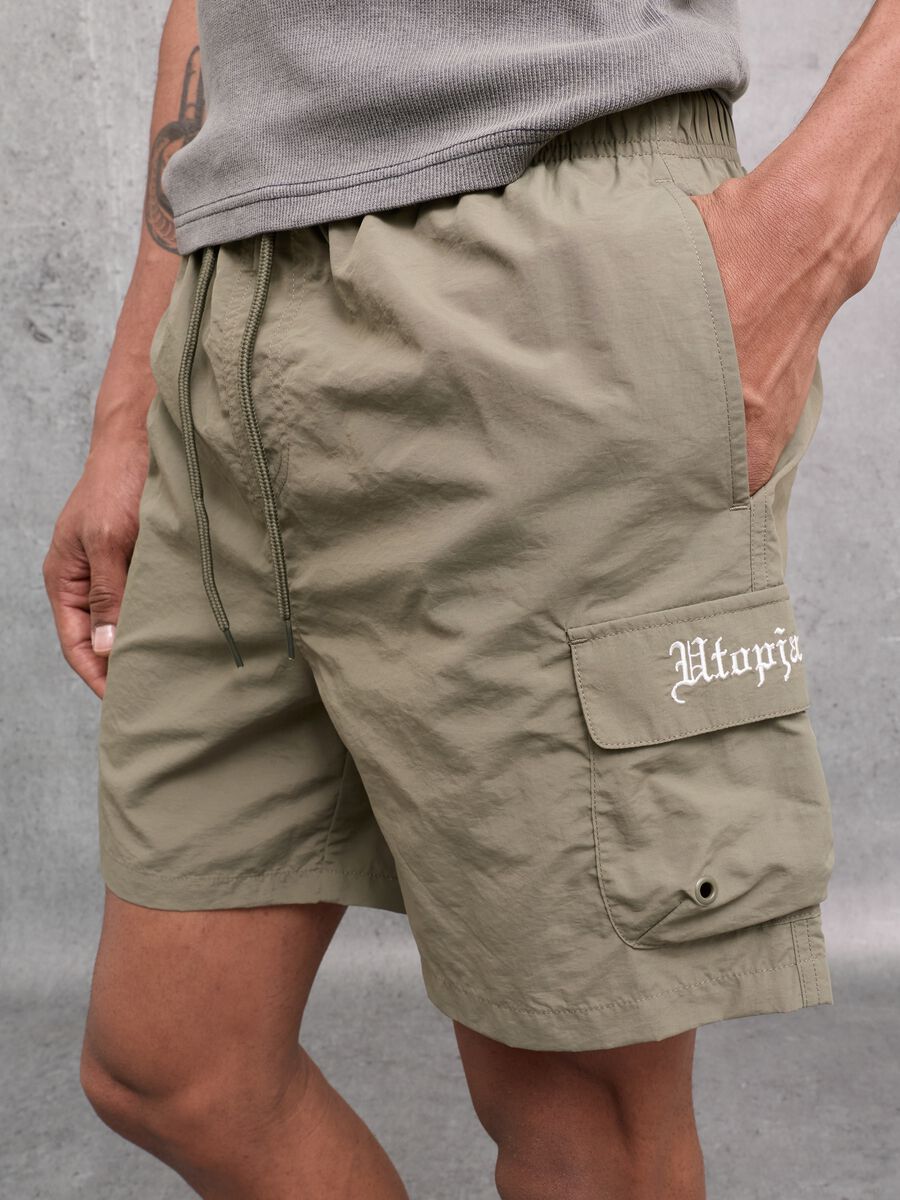 Cargo Swim Shorts Military Green_4