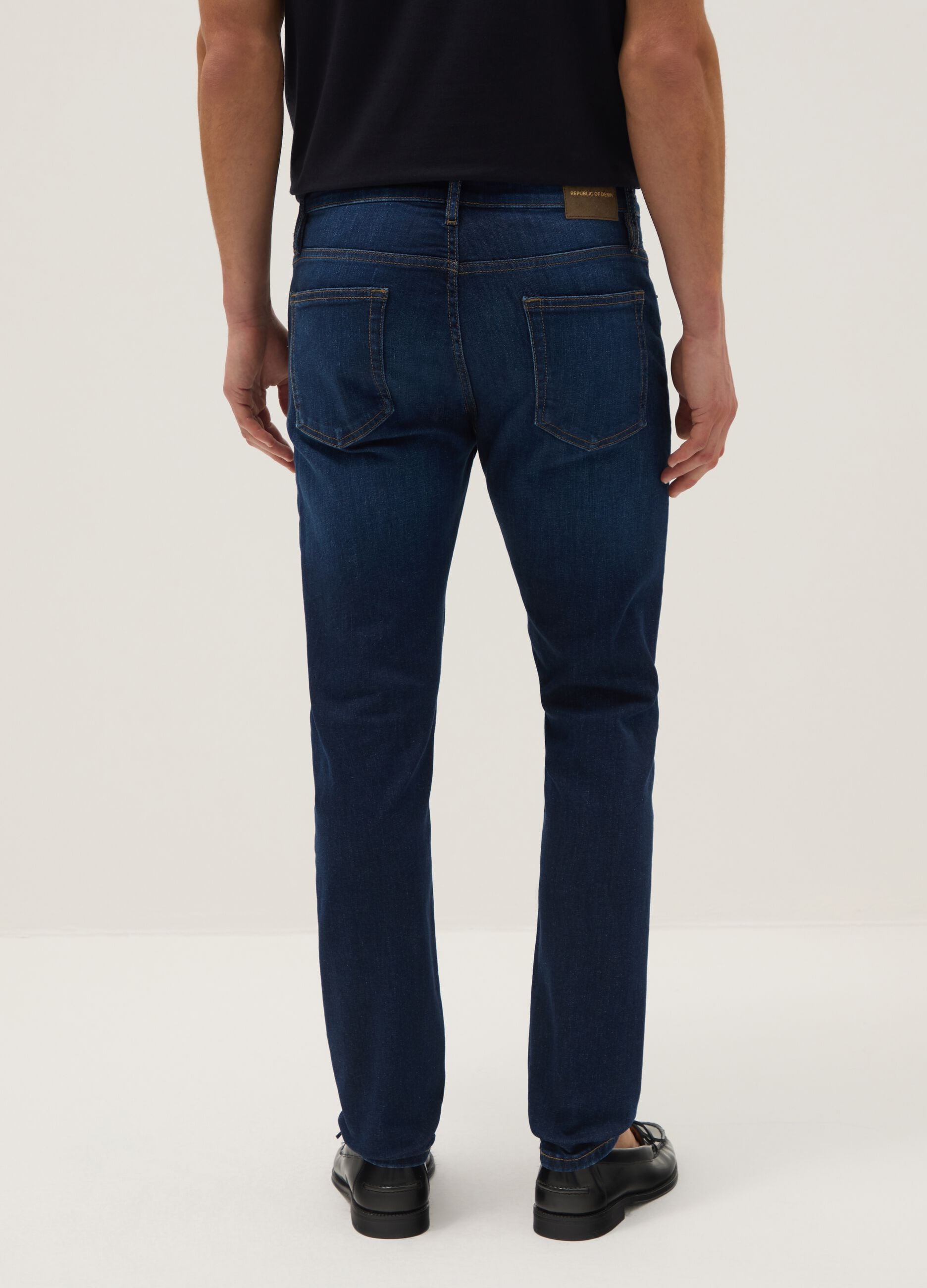 Blue skinny fit stretch cotton jeans