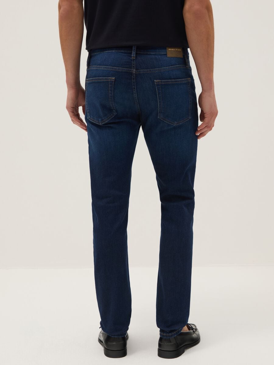 Blue skinny fit stretch cotton jeans_2