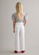 Girls' white straight cotton and Lyocell trousers - regular fit_1