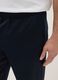 Blue regular fit trousers with elasticated waist_3