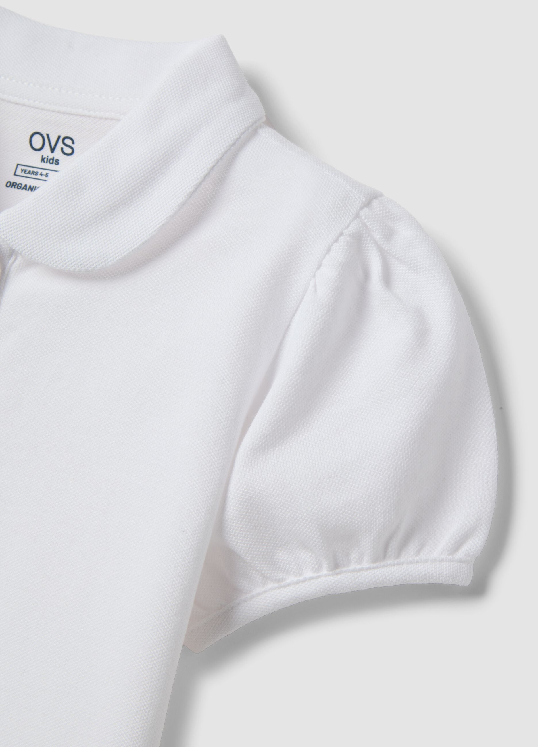 Girls' White Regular Fit Pure Cotton Polo