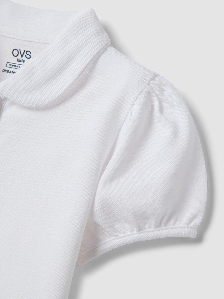 Girls' White Regular Fit Pure Cotton Polo_2