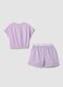 Purple pure cotton set with T-shirt and shorts_4
