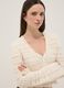 White pure cotton cardigan with regular fit and perforated design_3