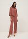 Camicia in misto viscosa e lino a righe bianche e rosse regular fit_1