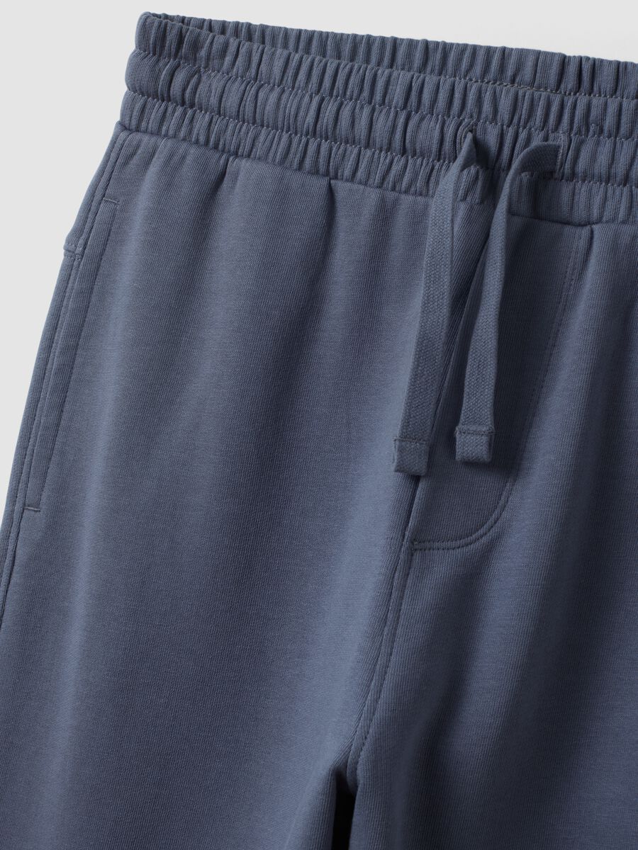 Grey oversized pure cotton jogger trousers with "Get Hyped" slogan for boys_2