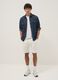 White pure cotton shorts with elasticated waist, regular fit_0