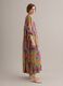 Green viscose-blend midi dress with print_1