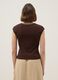 Brown stretch cotton regular fit t-shirt with stitching_2