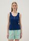 Blue pure cotton regular fit T-shirt with Henley collar_0